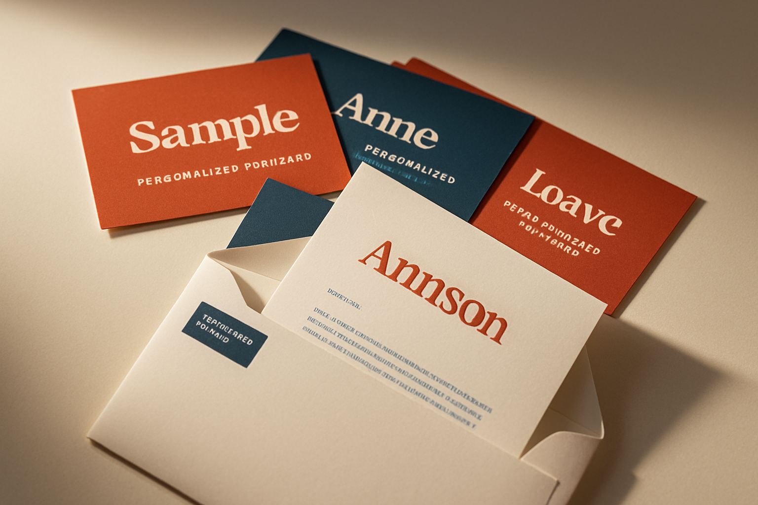 A personalized direct mail postcard campaign laid out