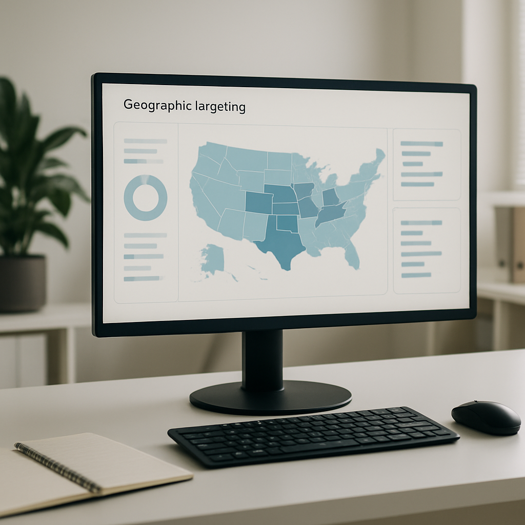 Targeting map and data on screen